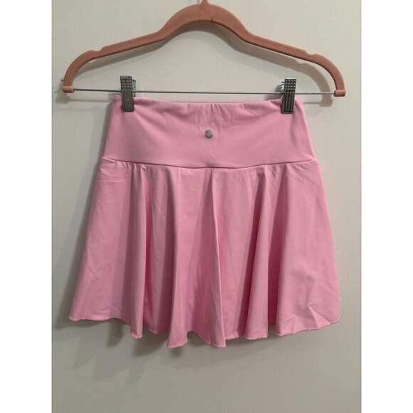 NWT Halara Cloudful Womens A-Line Stretch Pull On High Rise Tennis Pink Skirt S - Picture 2 of 4